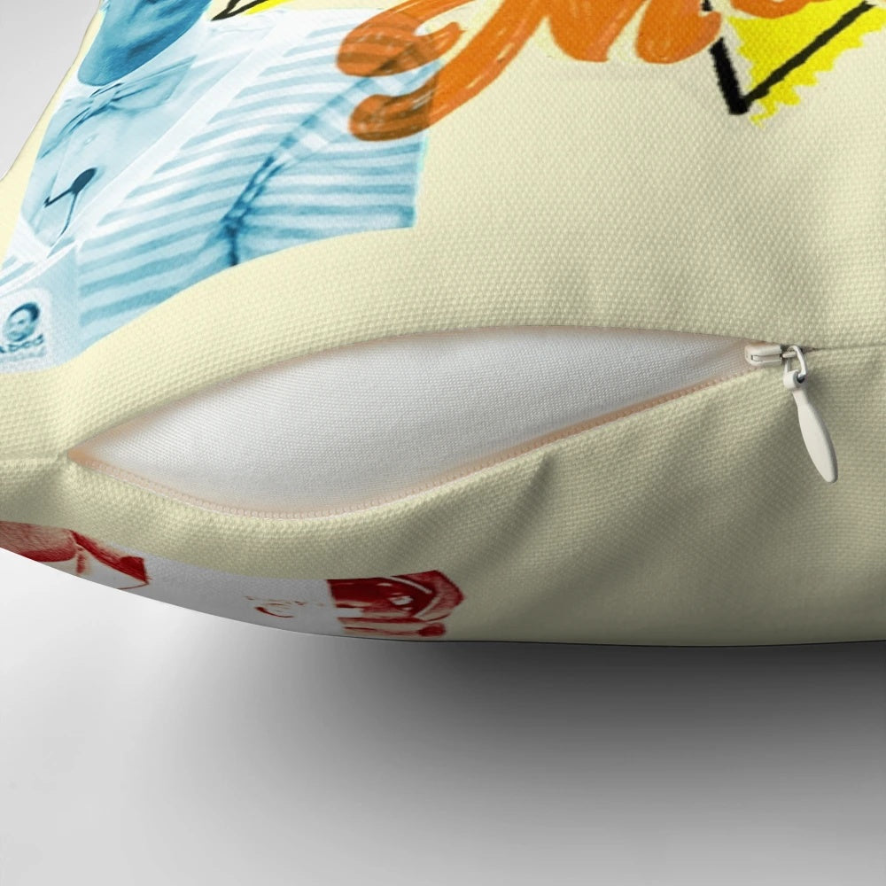 Colorful pillow featuring Troy and Abed from the TV show Community