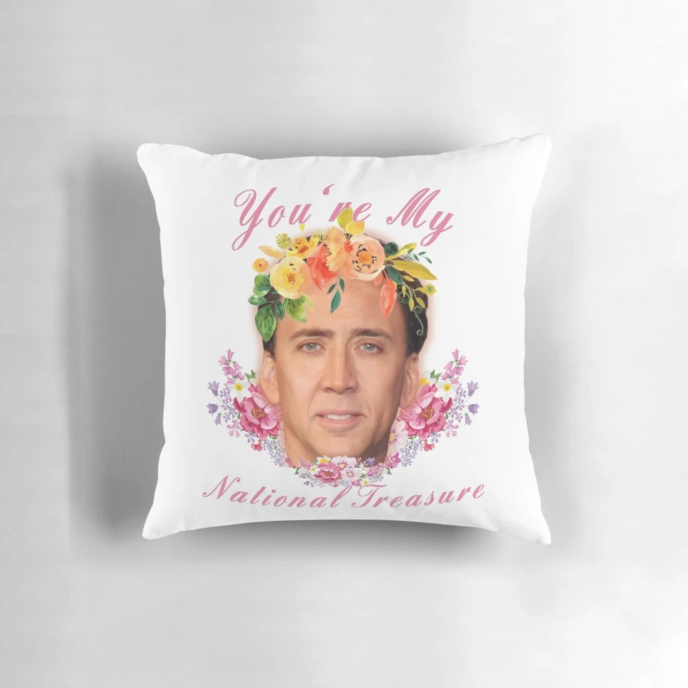 Nicolas Cage "You're My National Treasure" Decorative Pillow