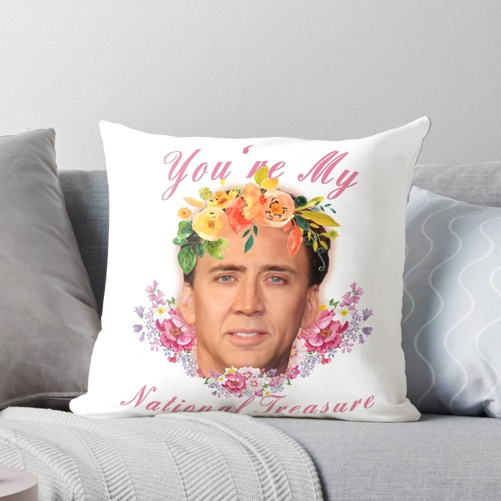 Nicolas Cage "You're My National Treasure" Decorative Pillow