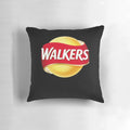 A plush pillow featuring the iconic Walker's Crisps logo, perfect for crisps enthusiasts.