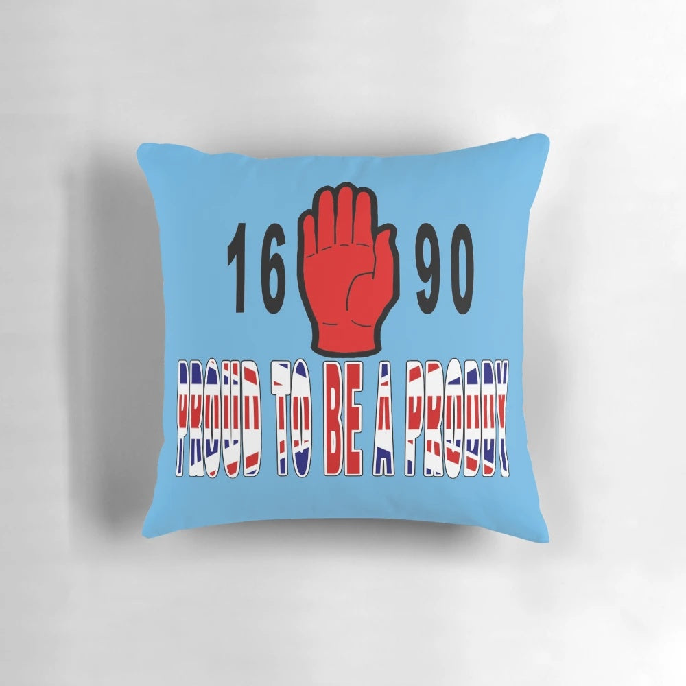 Proud Proddy 1690 Pillow featuring the Orange Order flag and symbols