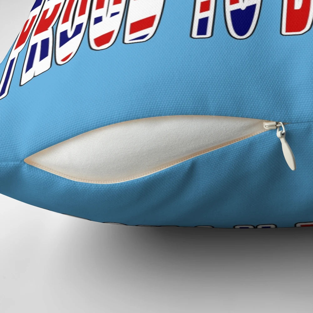 Proud Proddy 1690 Pillow featuring the Orange Order flag and symbols