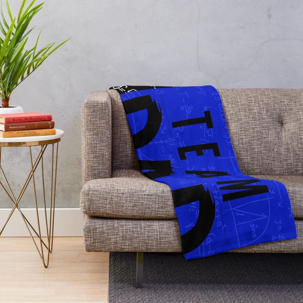 Plush blanket with "Math Team Dad" design