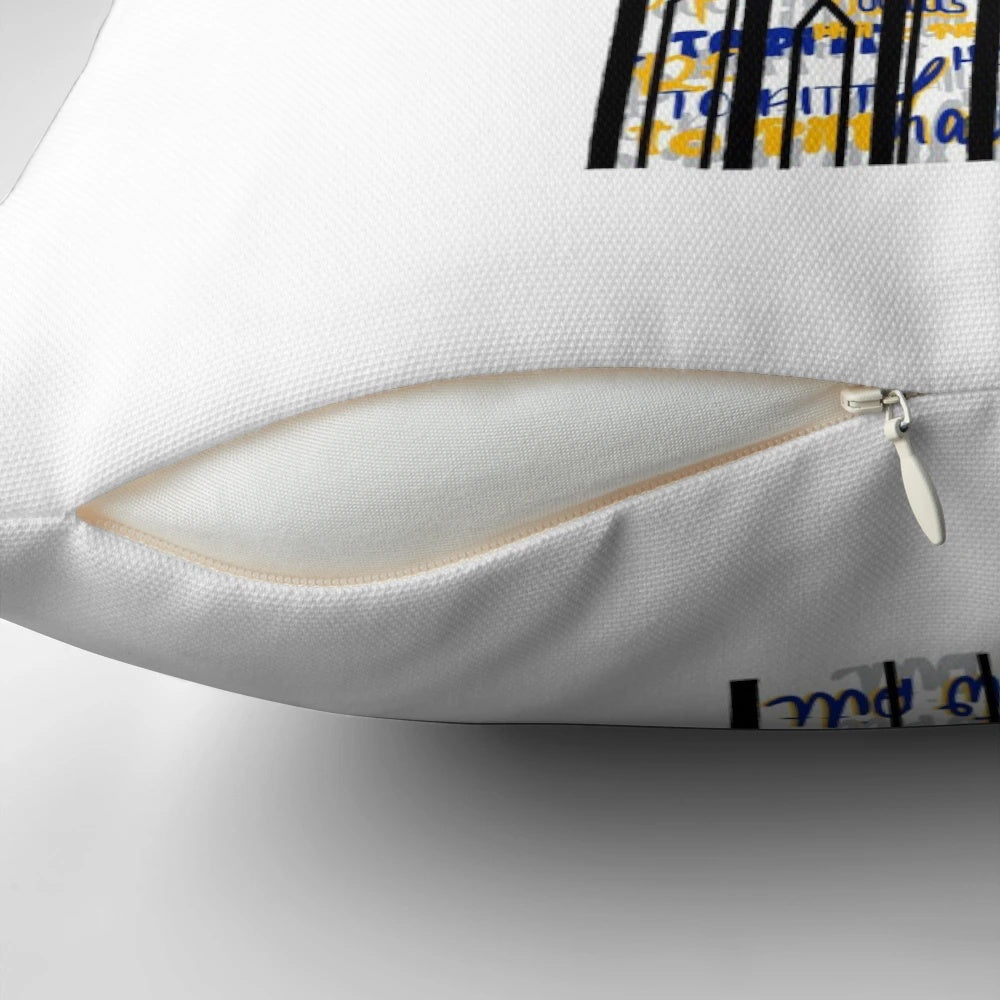Plush blue and gold Cathedral of Learning pillow from the University of Pittsburgh