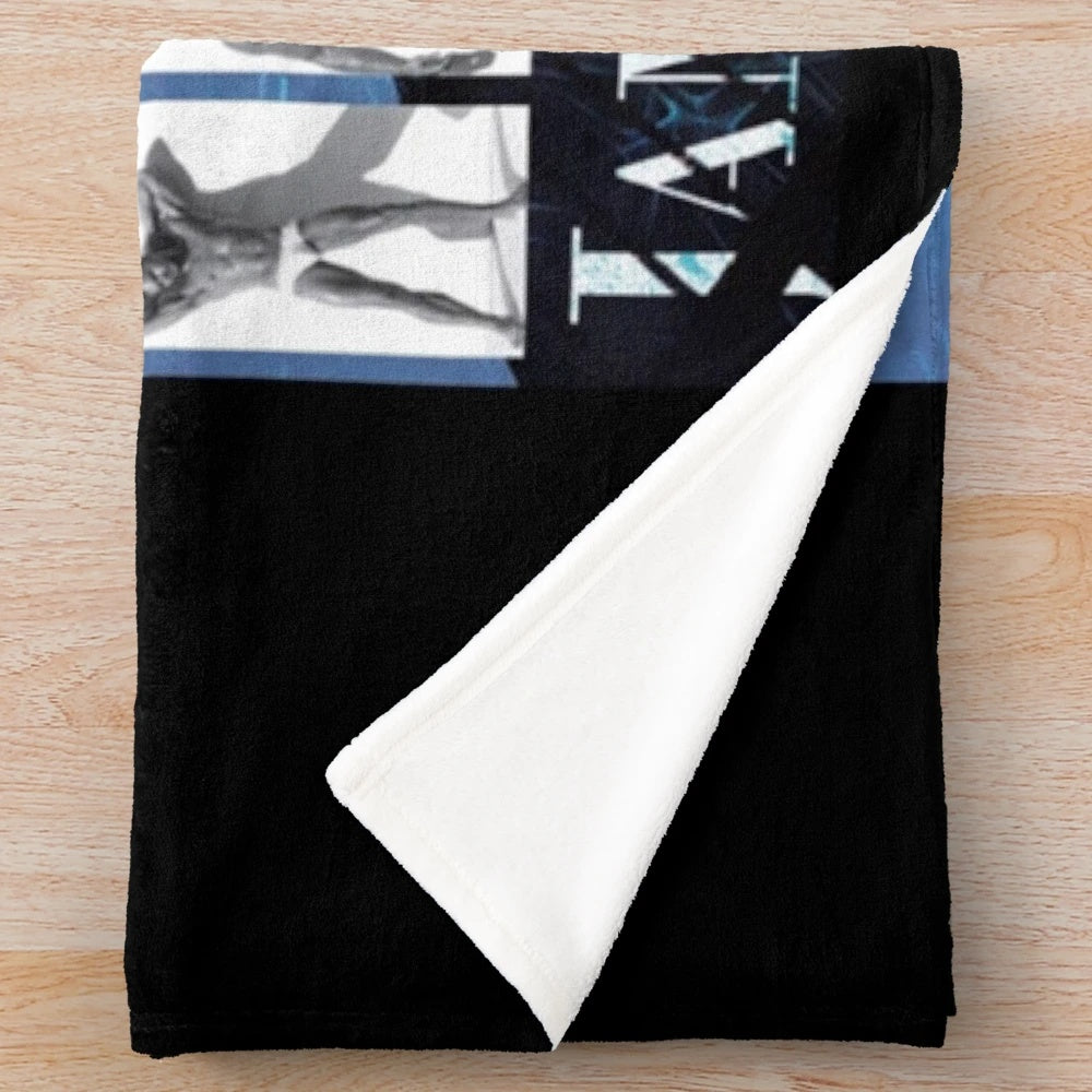 A plush, soft blanket featuring the image of celebrity Jamie Dornan