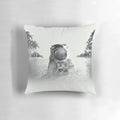 Vibrant space-themed pillow featuring an astronaut in a psychedelic, cosmic design