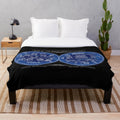Plush blanket featuring a map of the constellations with greyhounds, lurchers, and whippets