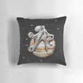 Celestial Cephalopod Surreal Octopus Pillow, a unique home decor accent featuring a whimsical space-themed octopus design.