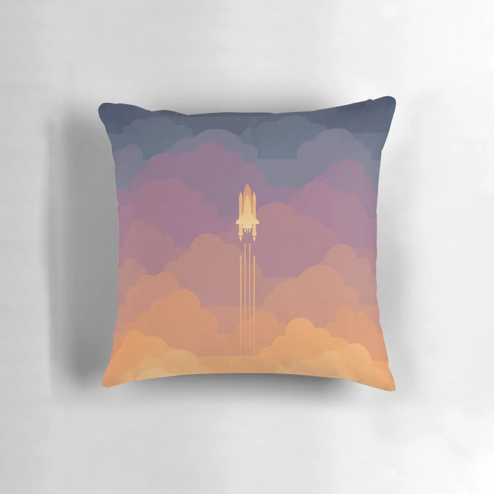 Clouds Pillow with a Starry Night Sky Design