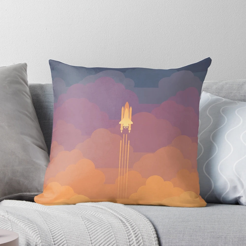 Clouds Pillow with a Starry Night Sky Design