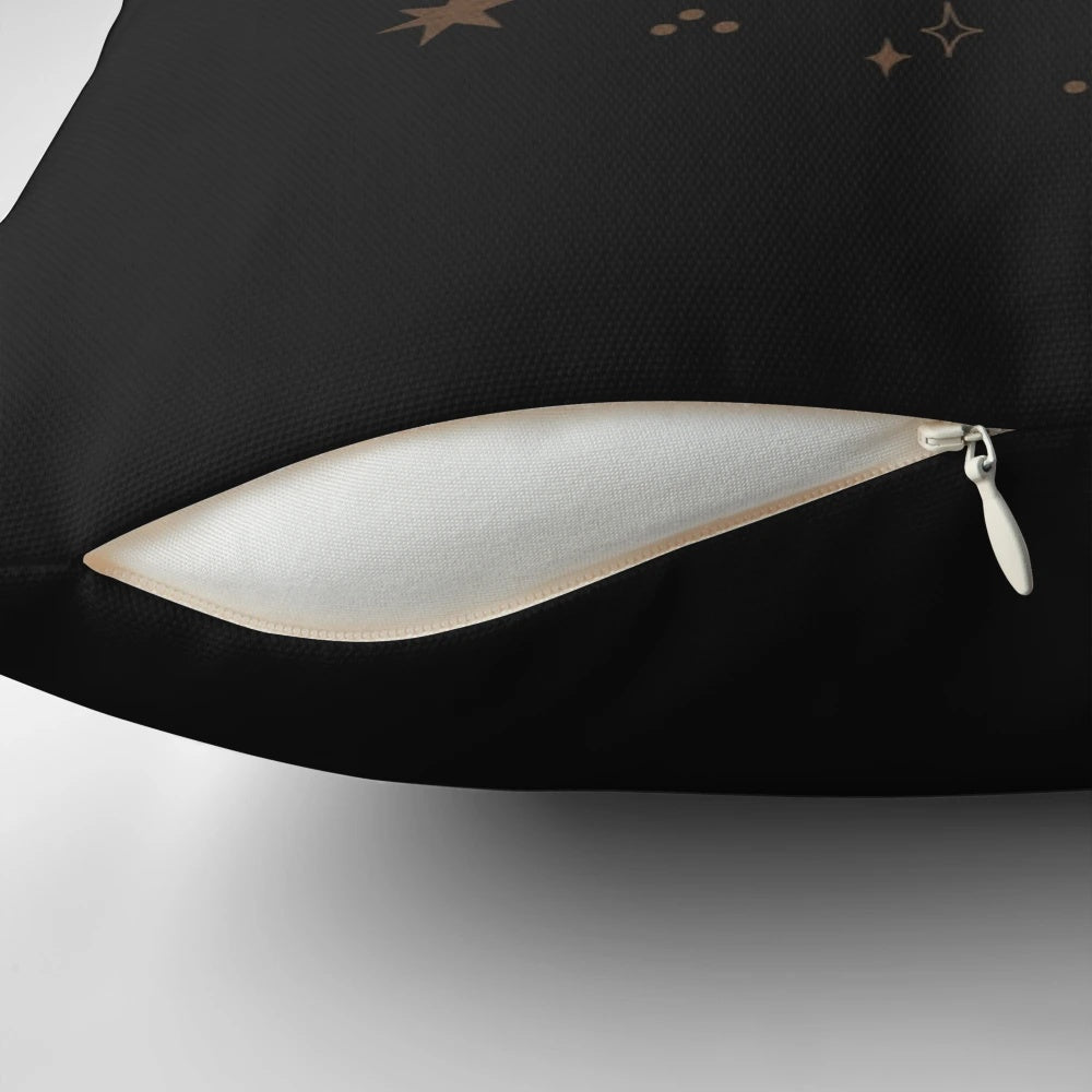 Celestial-themed decorative pillow featuring a cute cockatiel bird design