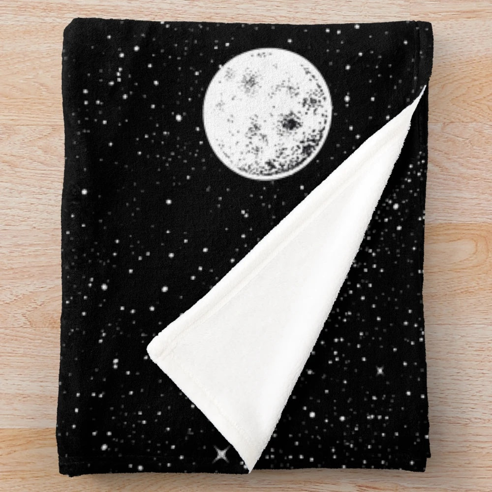 Cozy plush blanket featuring a galaxy-inspired cosmic design