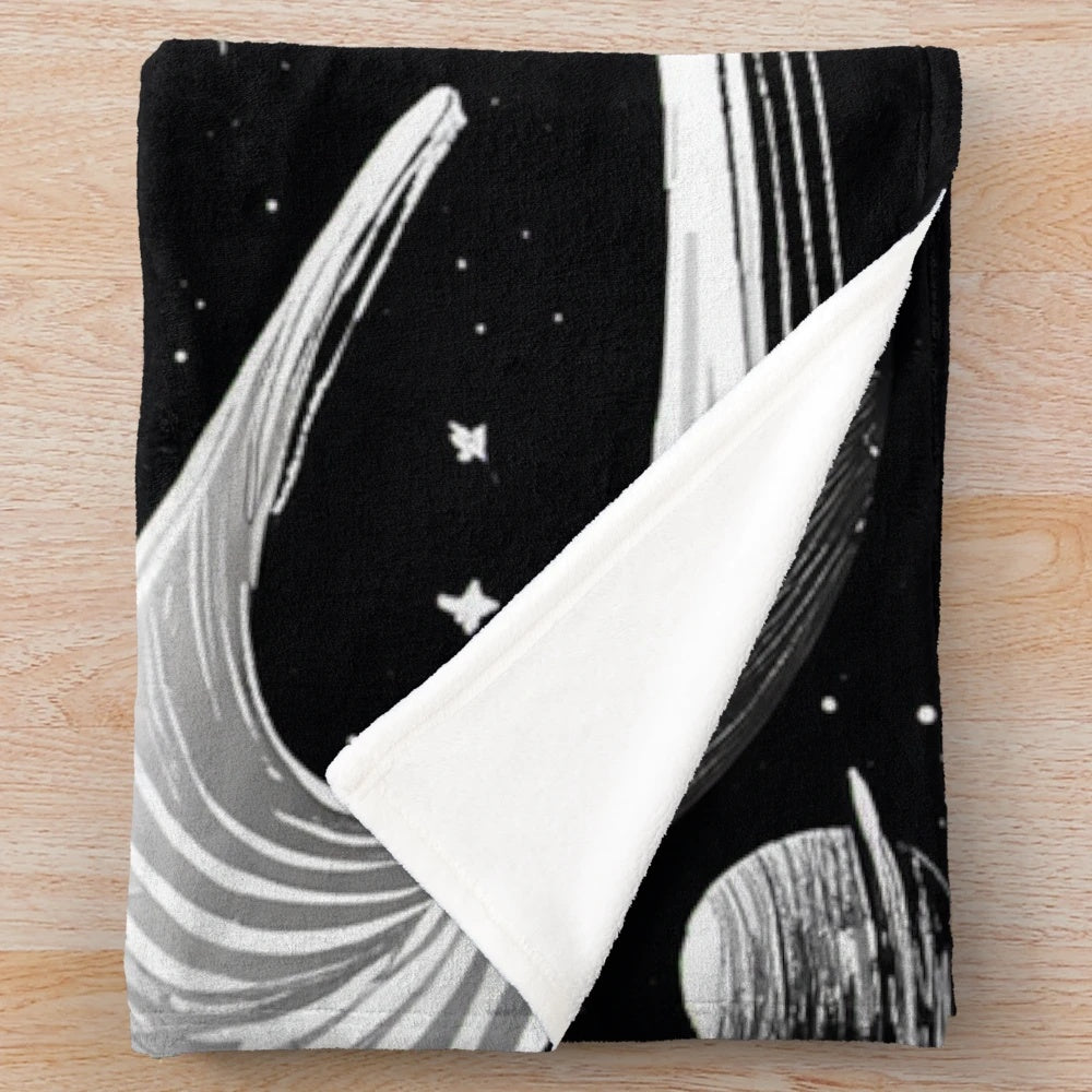 PLANETOUS Plush Blanket featuring a galaxy and star design