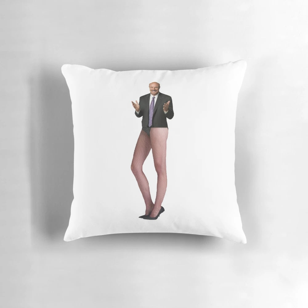 Celestial-themed pillow featuring an illustration of Dr. Phil, perfect for pet owners and fans.