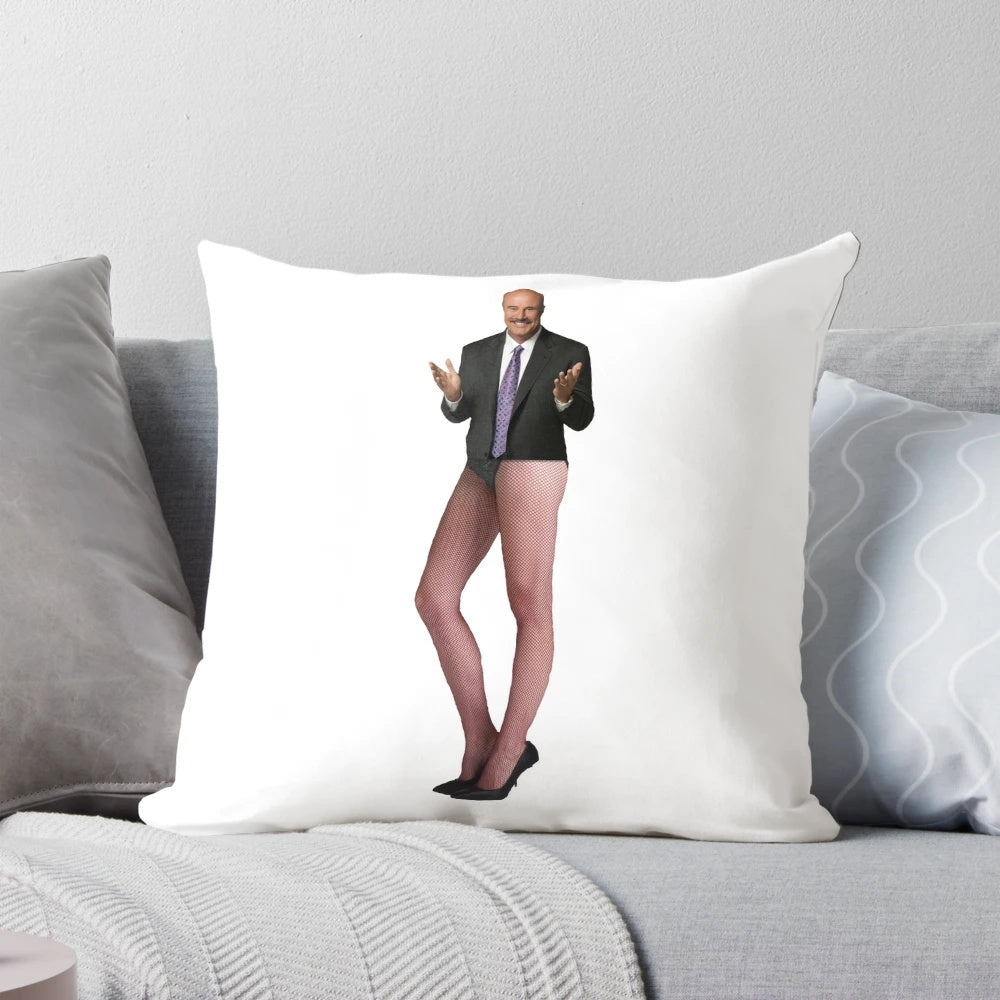 Celestial-themed pillow featuring an illustration of Dr. Phil, perfect for pet owners and fans.
