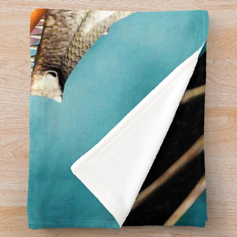 Colorful plush blanket featuring a dragon design in an abstract celestial pattern