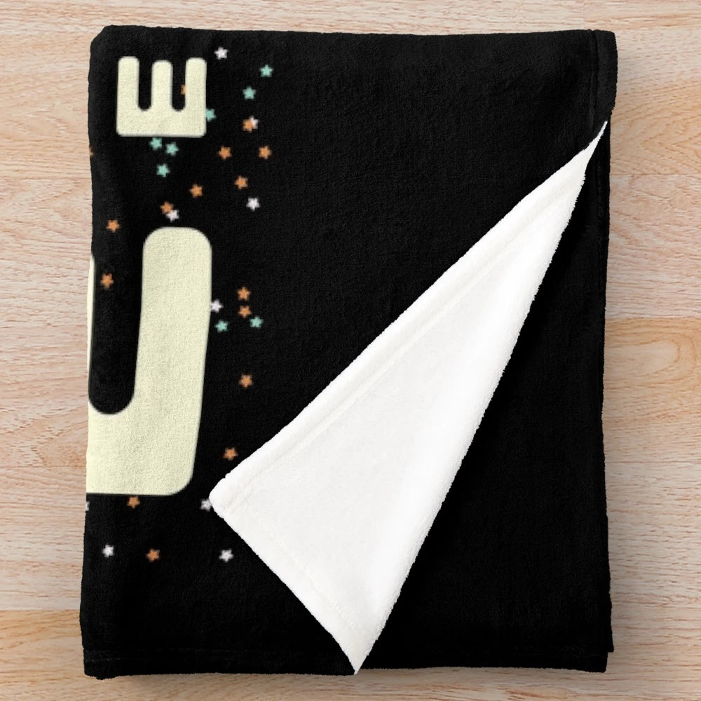 Astronaut plush blanket with galaxy and stars design