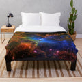 Celestial Eagle Galaxy Plush Blanket featuring a vintage-inspired galaxy nebula design