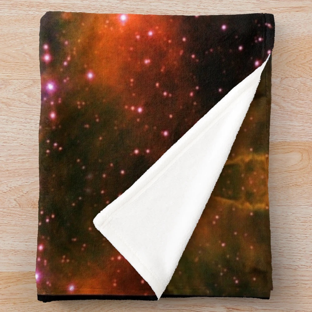 Celestial Eagle Galaxy Plush Blanket featuring a vintage-inspired galaxy nebula design