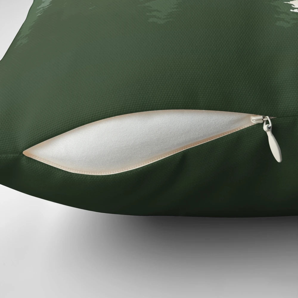 Decorative throw pillow featuring an artistic rendering of the forest moon of Endor from the Star Wars universe