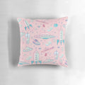 A decorative pillow with a colorful galaxy pattern and pastel goth aesthetic, perfect for adding a touch of cosmic style to your space.
