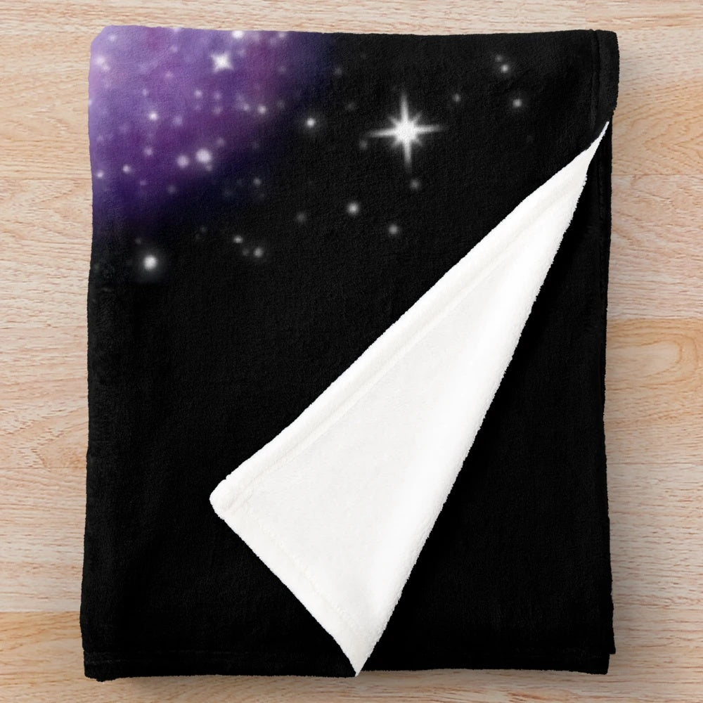 Sparkling galaxy-themed dragon plush blanket