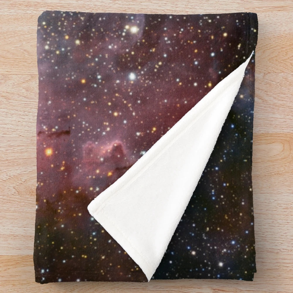 Galaxy Nebula Plush Blanket with Vibrant Cosmic Design