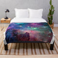 Galaxy Plush Blanket with Planets, Stars, and Nebulae
