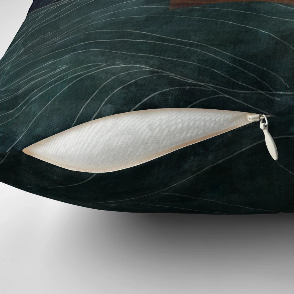 Ghostly sail boat floating on a night sky of stars and moon, a spooky yet whimsical accent pillow for home decor