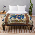 Plush blanket featuring a Catholic saint archangel design for protection from evil