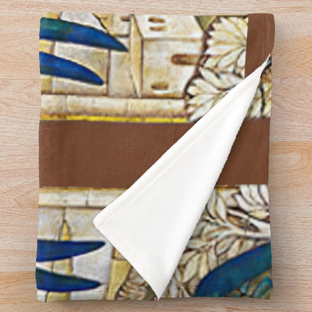Plush blanket featuring a Catholic saint archangel design for protection from evil