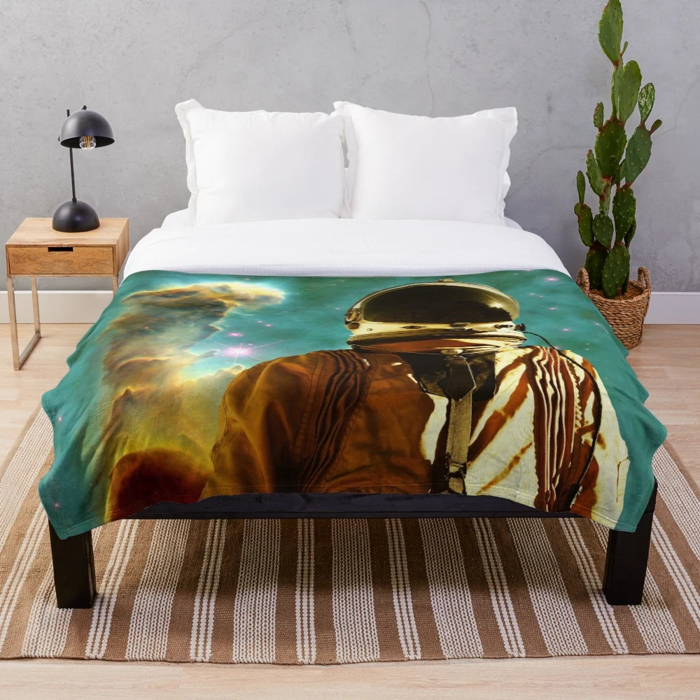 Cozy plush blanket with a star maker design