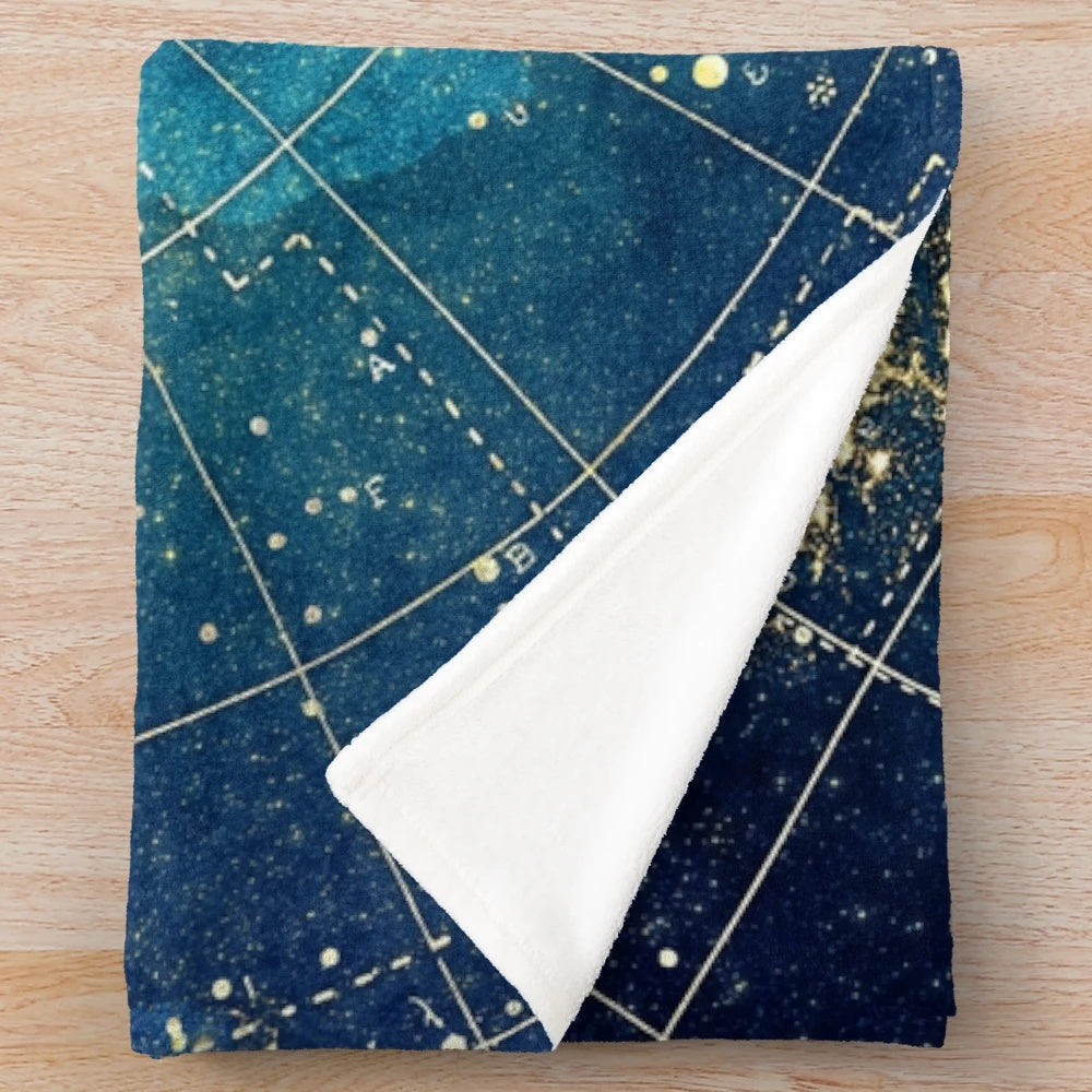 Soft and cozy plush blanket featuring a star map design inspired by city lights