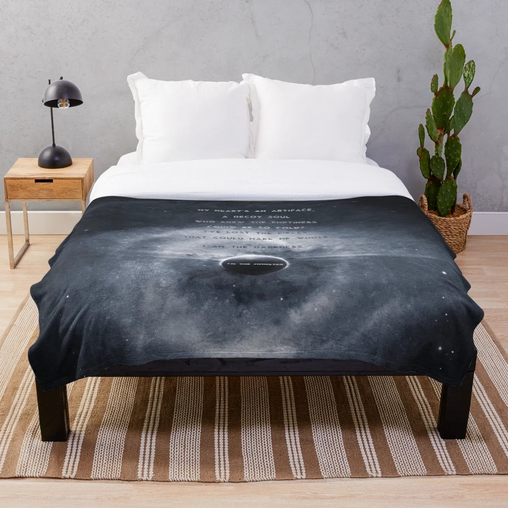 Starset-themed plush blanket with cosmic and space-inspired design