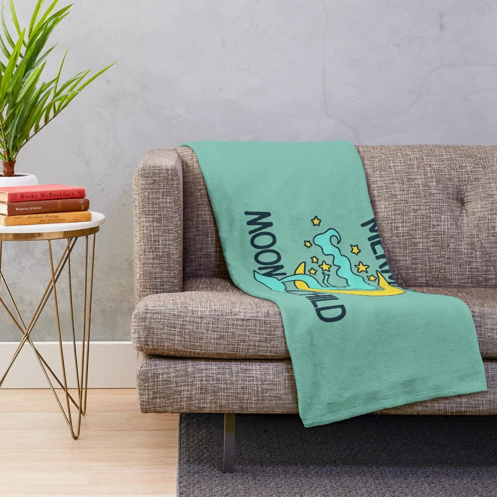 Mermaid Plush Blanket with Moon Design