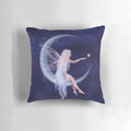 Soft, plush moon fairy pillow with crescent moon and stars in a dreamy, starry night design.