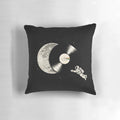 Soft, cozy pillow featuring a galaxy and moon design, perfect for space-themed bedroom decor.