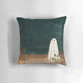 Pillow with a digital illustration of a night sky filled with shooting stars and meteors