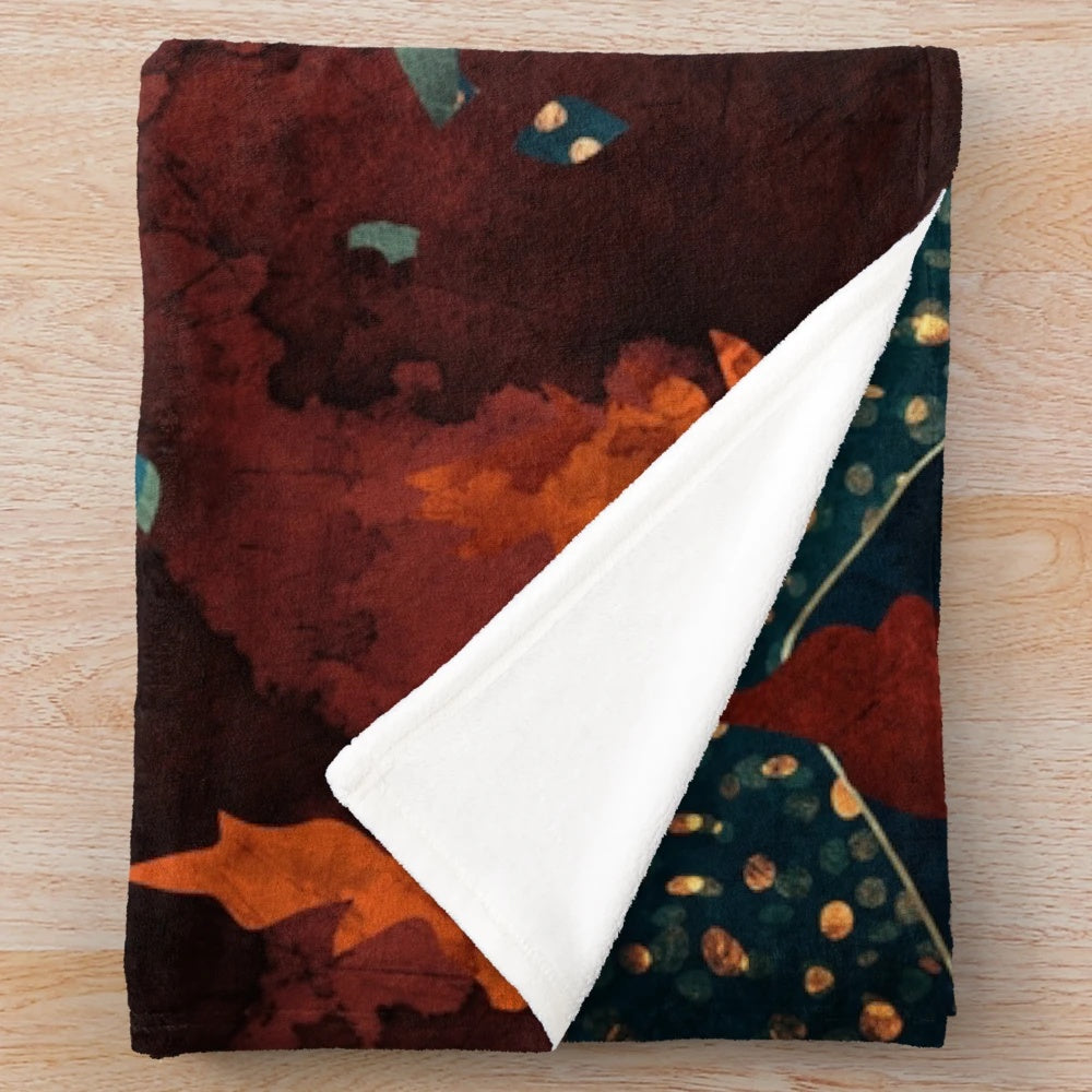 Plush blanket featuring a serene night sky reflection in a natural landscape