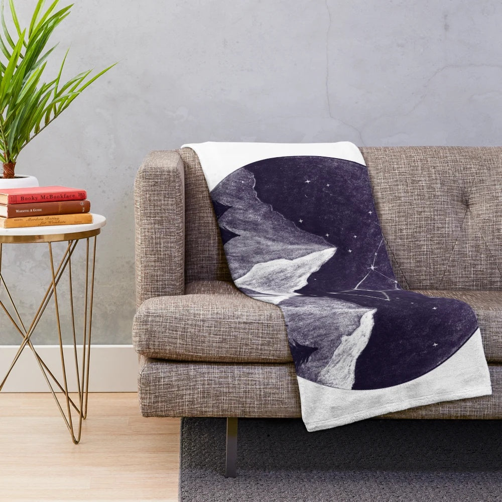 Orion constellation plush blanket with stars and galaxy design