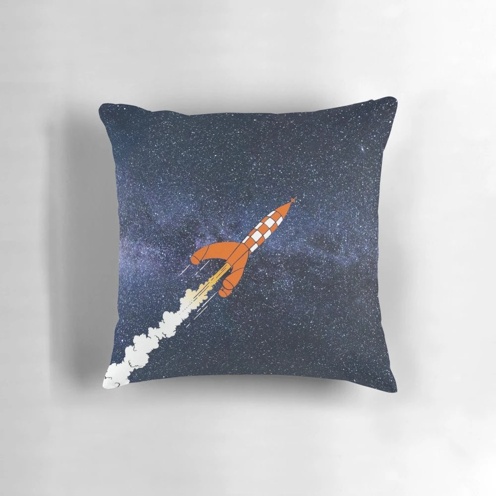 "Pillow featuring a cosmic design of stars and planets for a relaxing, space-themed decor"