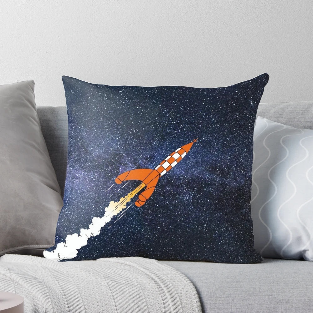 "Pillow featuring a cosmic design of stars and planets for a relaxing, space-themed decor"