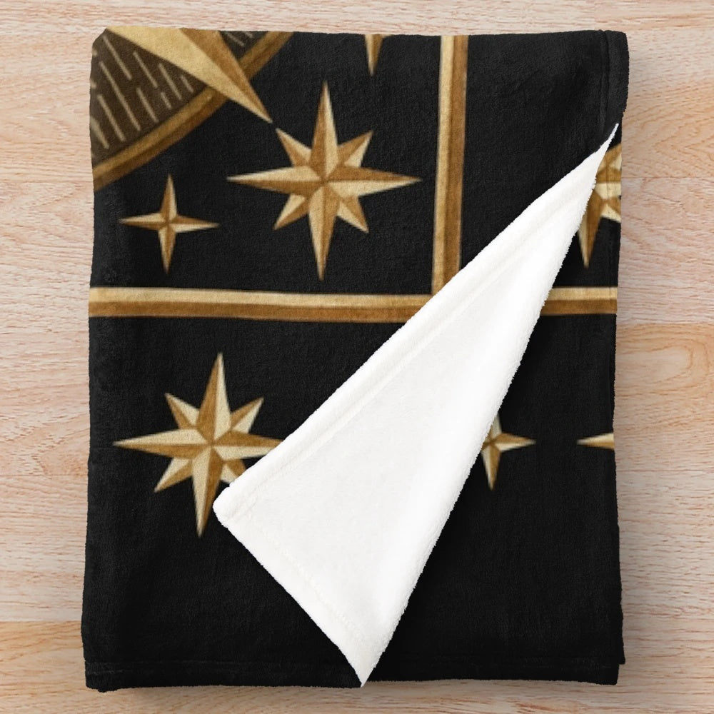 Celestial plush blanket with moon and stars design
