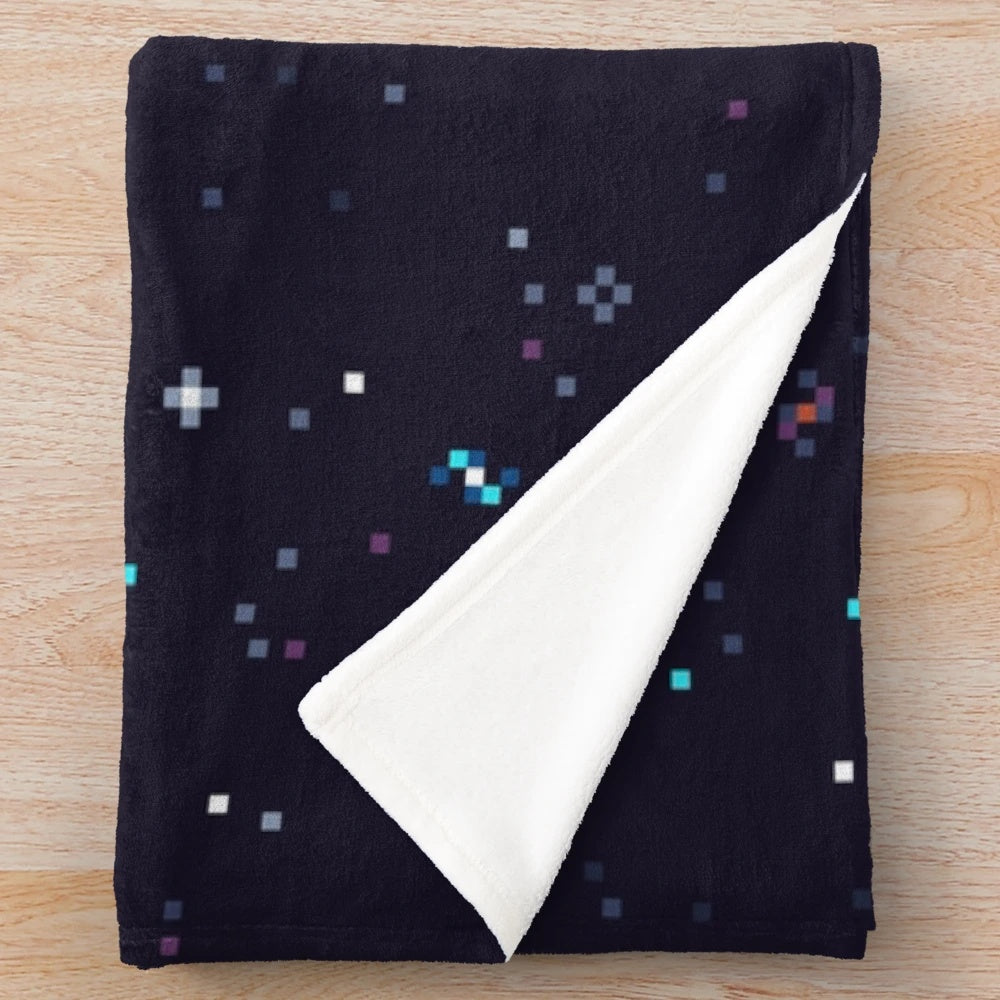 Plush moon and galaxy design blanket
