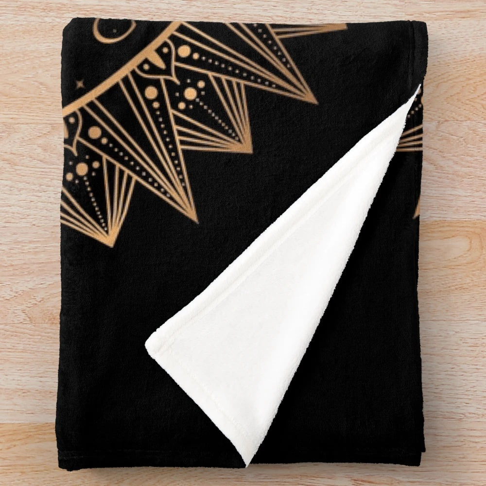 Acotar-inspired plush blanket featuring the Night Court and City of Starlight