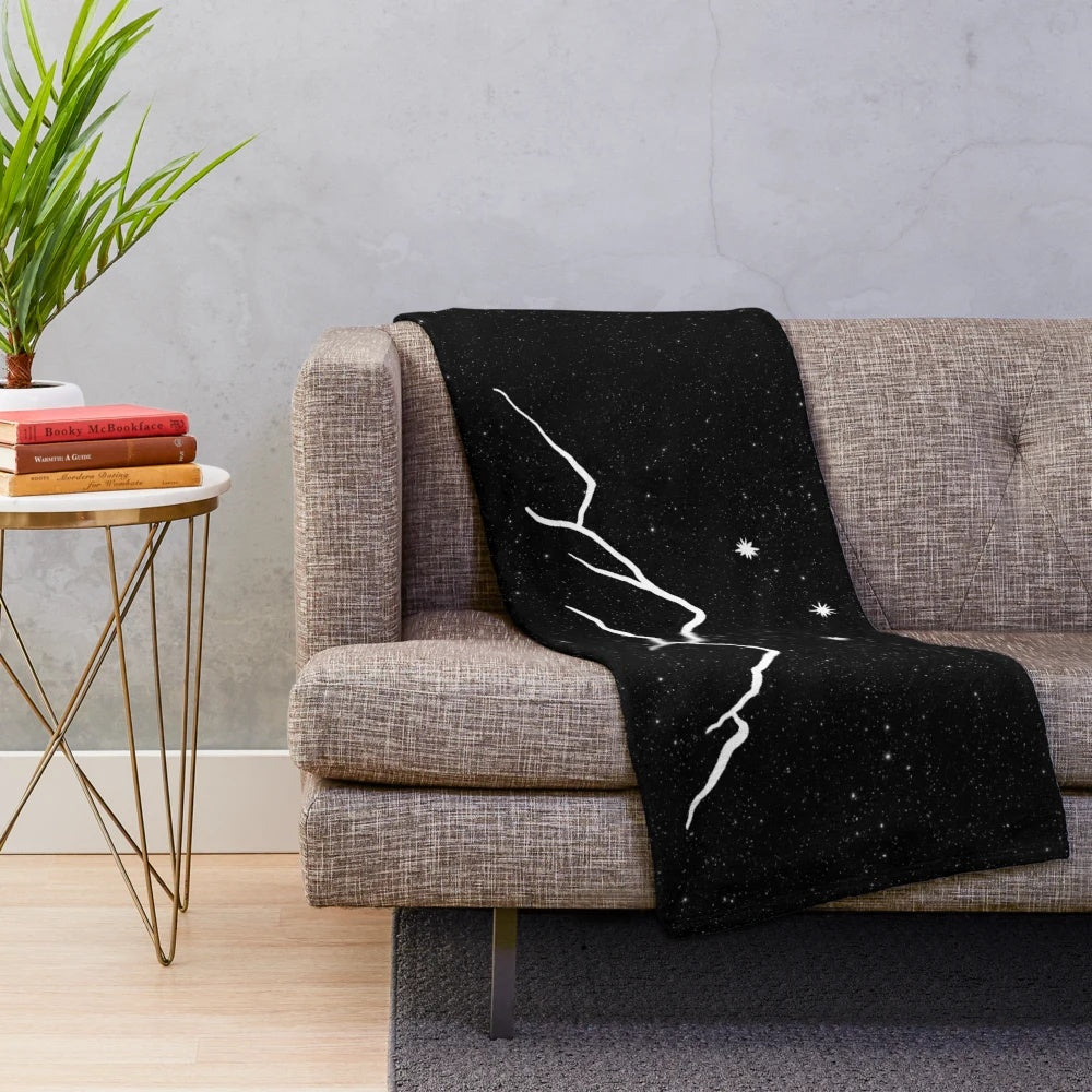 Cozy plush blanket with a night sky and galaxy inspired design