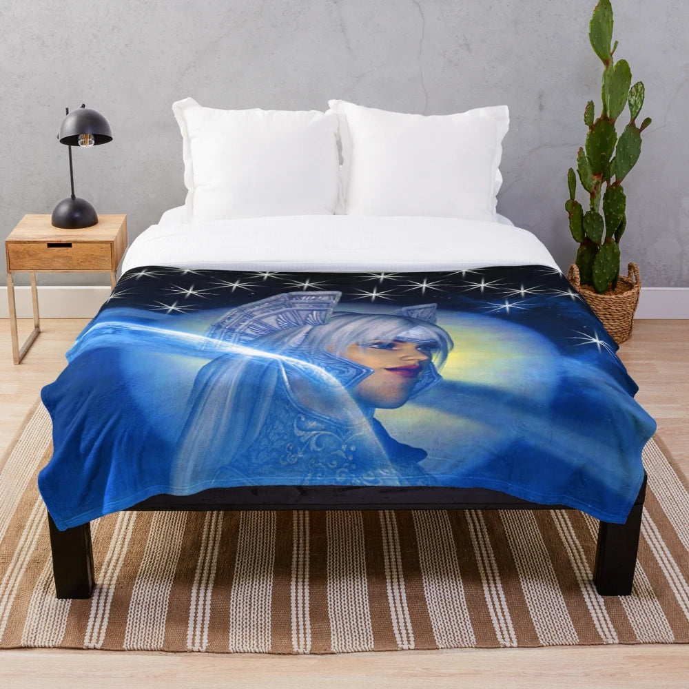 Plush blanket with abstract space-inspired design