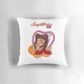 Sagittarius zodiac sign pillow in red and gold colors