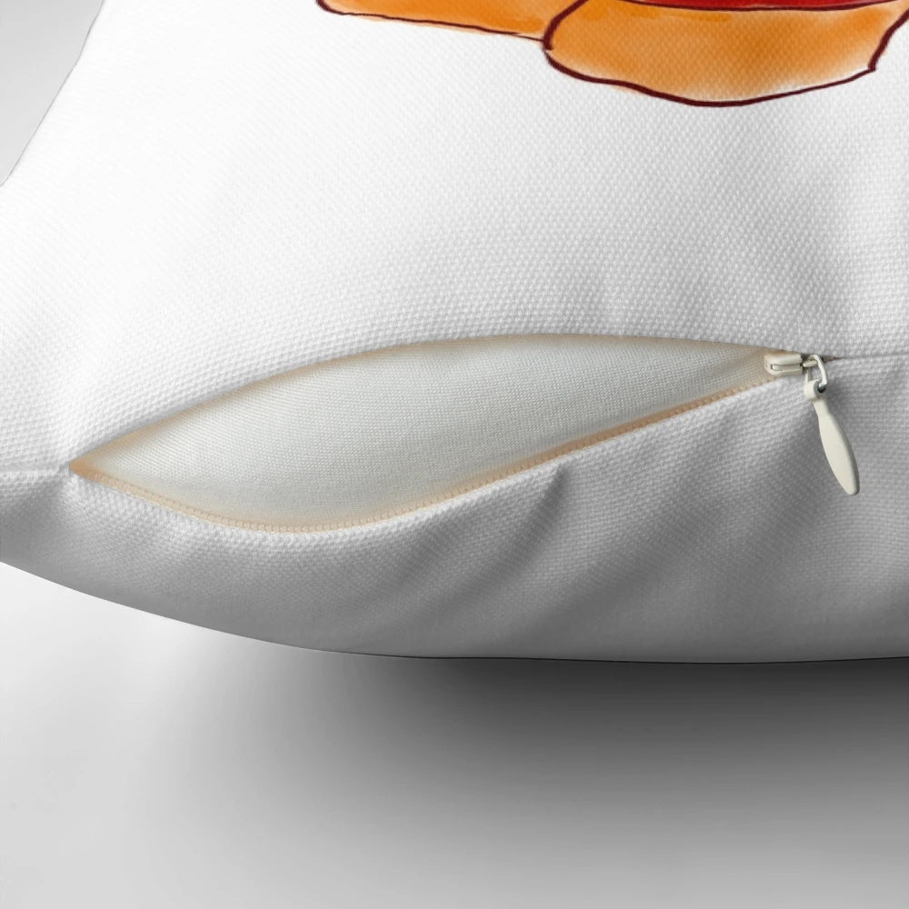 Sagittarius zodiac sign pillow in red and gold colors