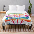 Sailing ship plush blanket with cosmic, starry design